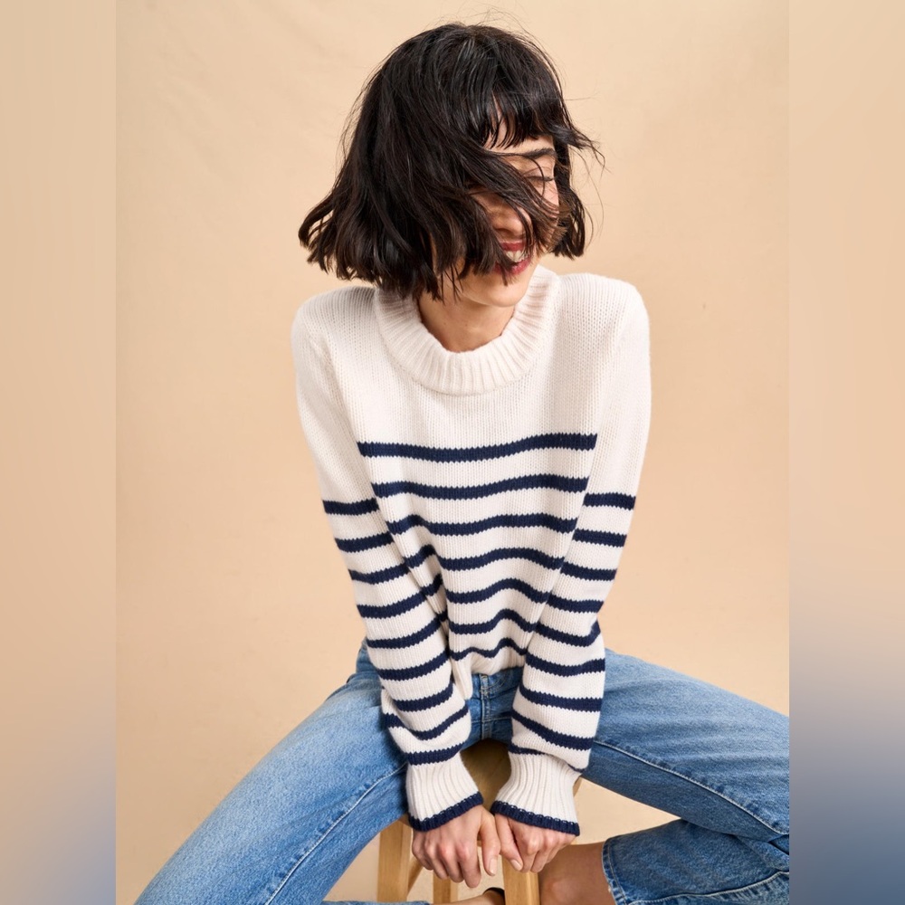 La Ligne Mini Marin Sweater, Navy and Cream Stripes, size Small!